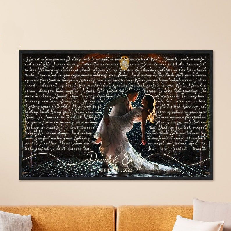 1st Anniversary Gift for Husband, deals Personalized Gift Wedding Song Lyrics Art, First Dance Song Anniversary Gift for Him, 2nd Anniversary Gift