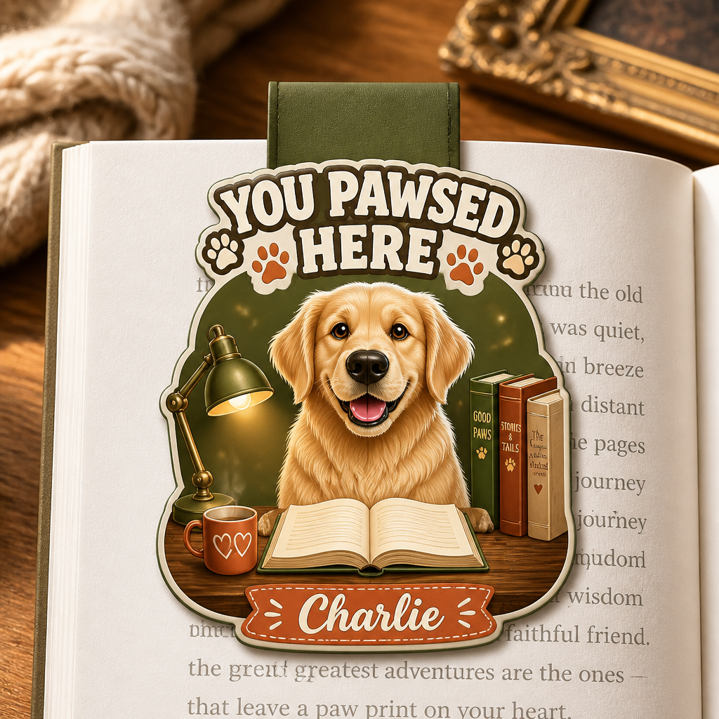 You Pawsed Here Custom Pet Photo Magnetic Bookmark - Personalized Magnetic Leather Bookmark c9eb9889-db07-470f-9d9b-8ea5243ae02c.png