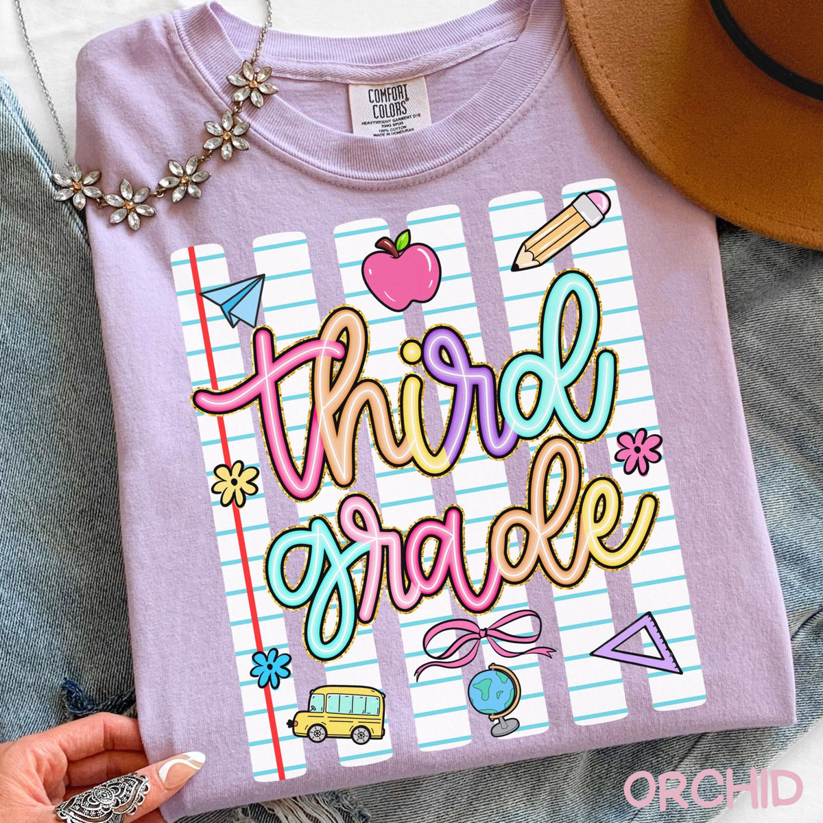 Striped Neon Third Grade Teacher Shirt, Back To School Gift, 3rd Grade Tshirt, Elementary School Tee, Teacher Appreciation Gift ca2db5d1-17b8-402d-88ed-91969542d8d2-3.jpg