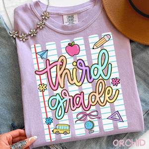 Striped Neon Third Grade Teacher Shirt, Back To School Gift, 3rd Grade Tshirt, Elementary School Tee, Teacher Appreciation Gift ca2db5d1-17b8-402d-88ed-91969542d8d2-3.jpg