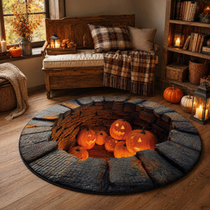 Halloween Pumpkin 3D Illusion Rug, Jack O Lantern Pit Round Rug, Spooky Well Floor Mat, Haunted House Decor ca3c0439-e27f-44f2-b2ae-e80267e53050-5.jpg