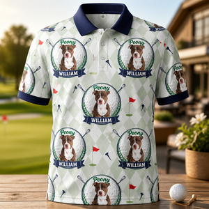 Custom Pet Photo Golf Crest Polo – Upload Dog + Names - Personalized Polo shirt - All over printed ca44d499-37d1-4b9f-b0af-e2967006b57b.png