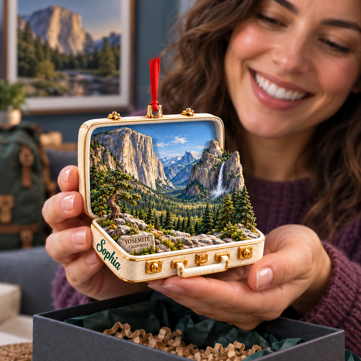 Personalized Yosemite National Park 3D Suitcase Ornament – California Travel Keepsake & Christmas Gift for Nature Lovers ca6faa1c-3340-477a-a405-79554bbf4765-Personalized-Yosemite-Keepsake-Gift-2.png
