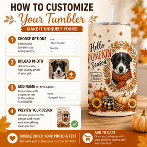 Hello Pumpkin Season Custom Pet Portrait Skinny Tumbler - Personalized Tumbler ca7d829d-dd61-4f0a-8e88-6beeb08e5ca2.jpg