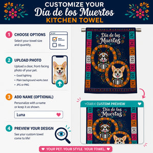 Day of the Dead Pet Portrait Kitchen Towel - Personalized Kitchen Towel ca7eab23-61ae-4126-882f-bb22797fa0eb.jpg