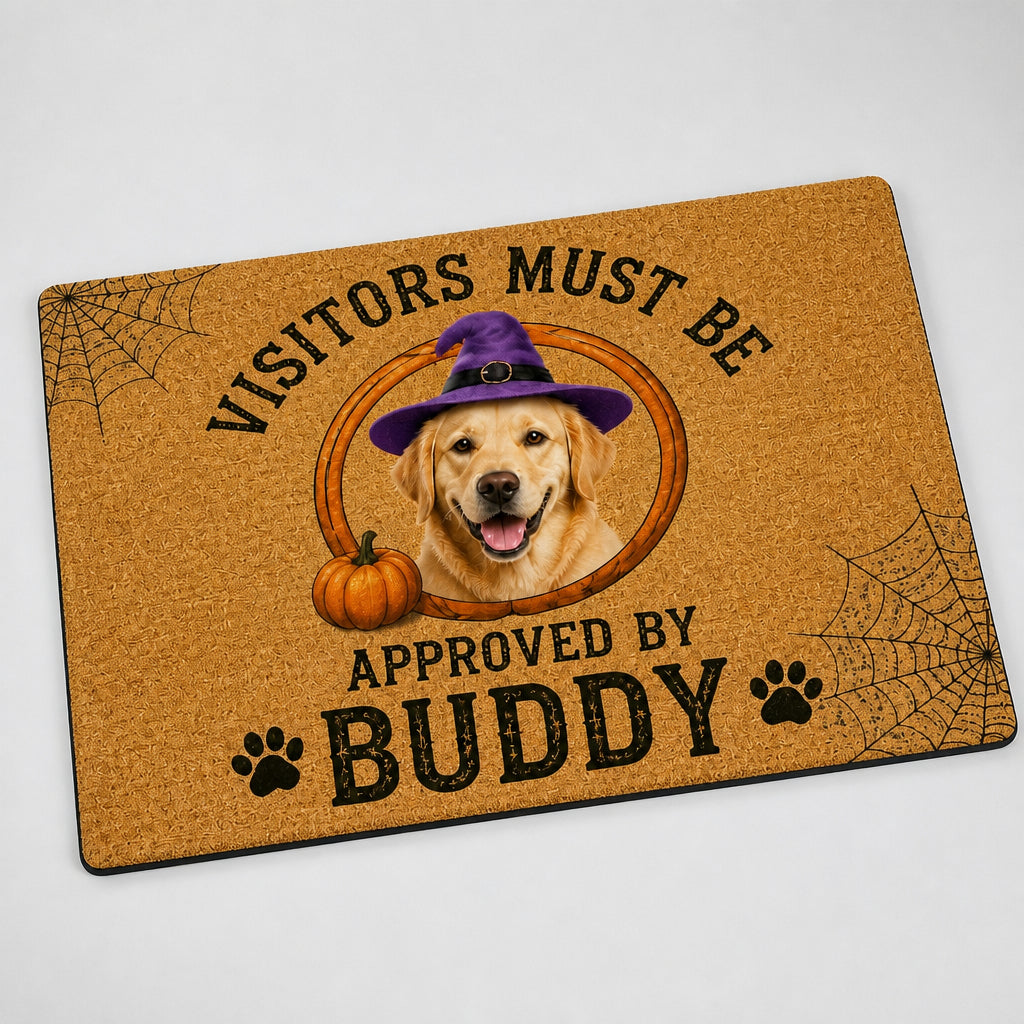 Halloween Visitors Must Be Approved By [Pet Name] – Custom Photo Doormat - Personalized Doormat ca817264-5957-4c6e-b6cc-b6b2ee851266.jpg
