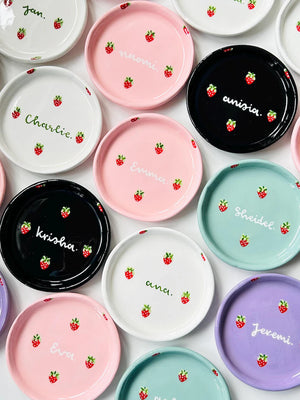 Strawberry Name Dish - Personalised Peachy Baby Pink Cute Clay Ring Trinket Dish - Jewellery Storage, Printed Bowl Small ca9ae884-31d2-4ff1-bf38-4600ccbd29a9-fghffgfgfhgfghf-4-.webp