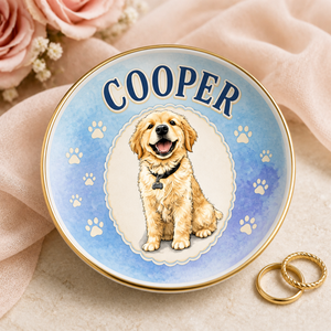 Custom Pet Portrait Jewelry Dish – Arched Name & Pawprint Pattern - Personalized Jewelry Plate caae01fe-e28b-4c1d-91ff-0fde279de67a.png