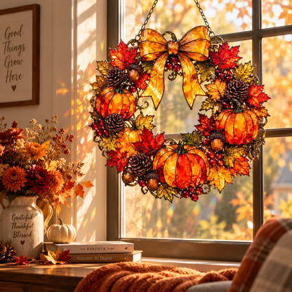 Pumpkin Wreath Suncatcher, Fall Window Decor, Acrylic Stained Glass Style Hanging Art Gift cab142aa-87fb-4cf4-a9da-4cc18dd53cac-992fbf43-a747-496b-9d9a-9102bf21adc6.png