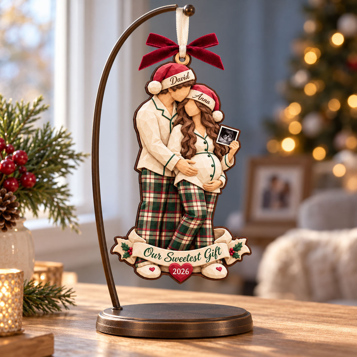 Personalized Pregnancy Christmas Ornament 2026 – Our Sweetest Gift, Custom Couple Names, Baby Announcement Keepsake for Parents to Be cab4d3ac-5ebe-4be5-a320-256643ca9811-Our-Sweetest-Gift-Pregnancy-Ornament-4.png