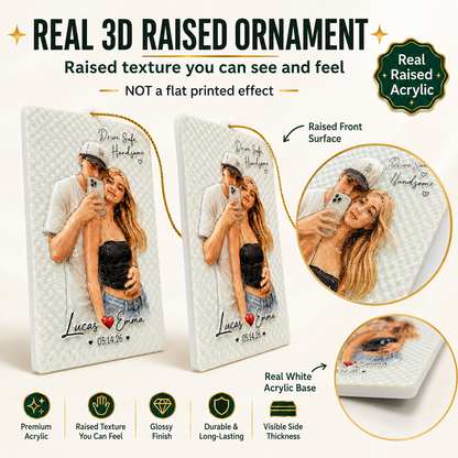 Personalized Photo Real 3D Raised Acrylic Car Ornament, Custom Couple Portrait Hanging Keepsake, Romantic Anniversary Gift For Couple cabc7fde-c102-41b4-838b-c963ac0b0bff-banner-2.png