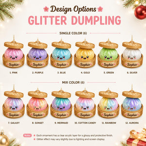 Personalized Glitter Dumpling Ornament, Squishy Dumpling Custom Name Gift, Kids Christmas Gift, Dumpling Lover Gift, Cute Food Keepsake cac77666-5078-40da-9a97-d4943dee890e-2.jpg