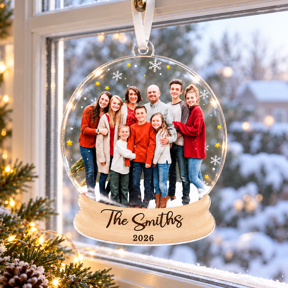 Custom Family Photo Christmas Ornament 2026: 2D Flat Snow Globe Family Keepsake, Christmas Tree Decor, Family Picture Ornament, Xmas Gifts caf0cc14-2f52-427e-972f-8b05b45e5d80-banner-1.png