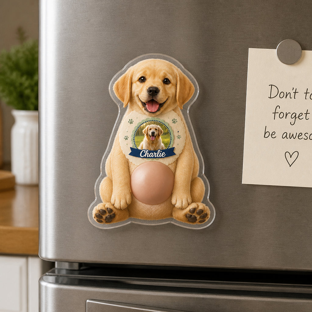 Custom Pet Photo + Name Fridge Magnet - Personalized Acrylic Refrigerator Magnet - Soft Rubber Belly caf78d60-791b-4fc6-a202-582cb762ee32.jpg