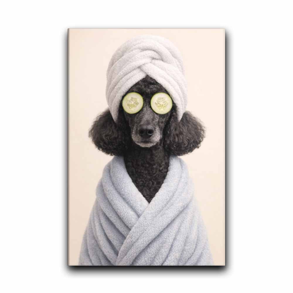Custom Dog Bathroom Portraits Funny Dog Spa Prints - Funny Cat Spa Personalized Bathroom Wall Art