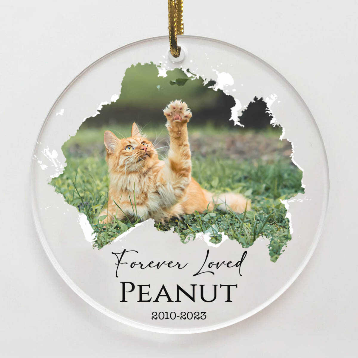 Forever Loved Cat Memorial Ornament, Custom Cat Ornament, Personalized Christmas Ornaments, Custom Photo Ornament, Cat Loss Keepsake, Pet Memorial Gifts cat122_optimized.jpg