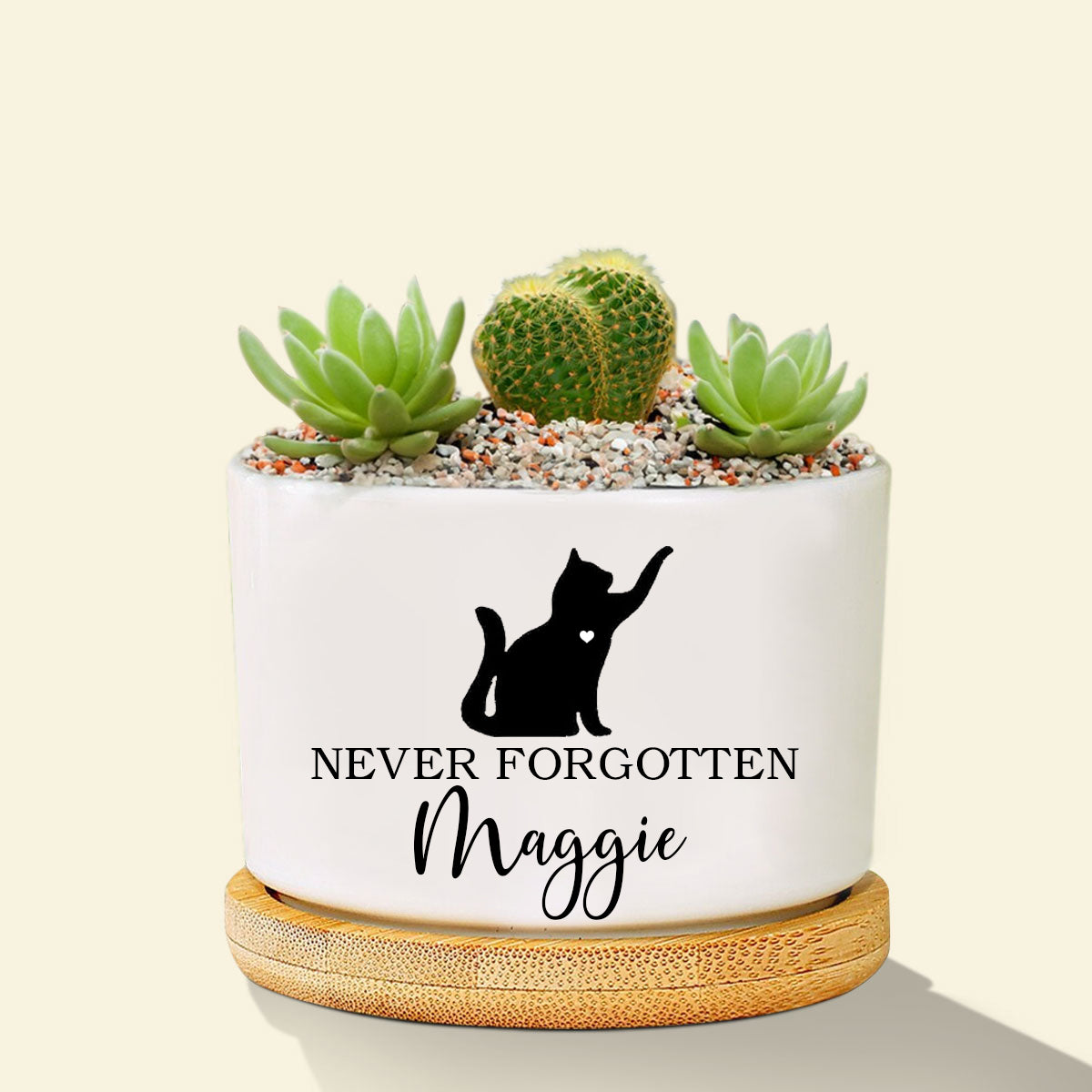 Memorial planter, Cat memorial gift, Remembrance gift, pet memorial gift, loss of pet, loss of cat, custom flower pot, Never Forgotten