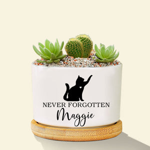 Memorial planter, Cat memorial gift, Remembrance gift, pet memorial gift, loss of pet, loss of cat, custom flower pot, Never Forgotten