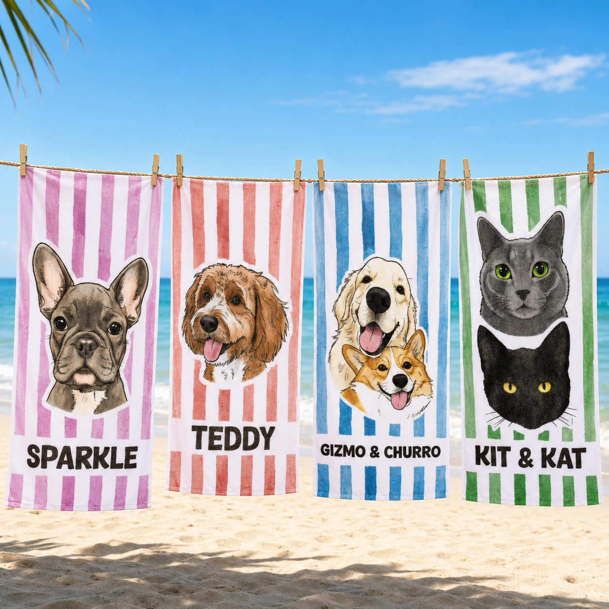 Custom Pet Photo Beach Towel, Personalized Dog & Cat Name Towel, Gift for Dog & Cat Lovers cb13d557-2e78-4ba6-9adb-4b9236a87ee2-1.png