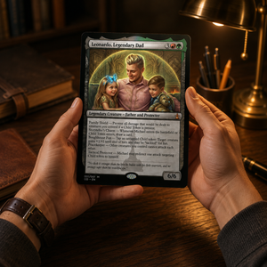 Custom Father's Day MTG Card - Personalized Legendary Dad Gift - Photo to Fantasy Art