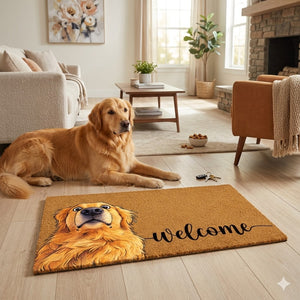 Personalized Dog Cat Portrait Doormat Custom Pet Welcome Mat