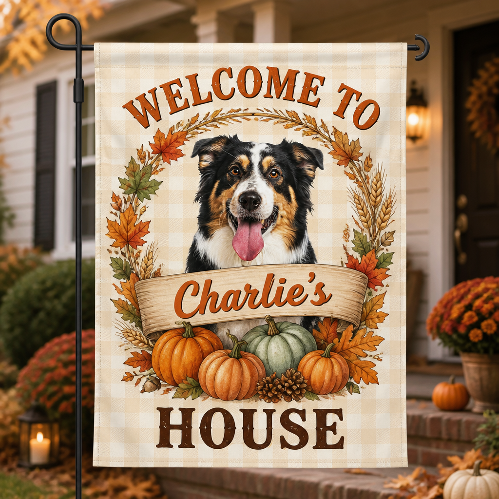 Autumn Pet Welcome Garden Flag — Photo + Name - Personalized Family Flag cb28698f-06c2-4a33-ba74-0bb6af1cbe8c.png
