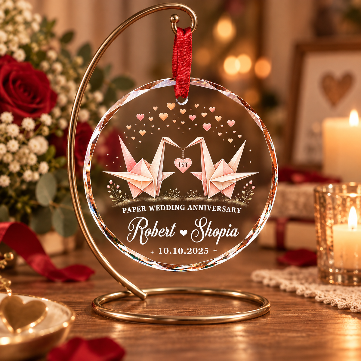 Personalized First Anniversary Ornament, 1st Anniversary Gift, Paper Wedding Anniversary Ornament, 1st Anniversary Gift for Husband Wife cb397735-147e-4dcf-b1c0-3605d1029326-2b3c1eb5-7461-4944-8fbe-d6b931415389.png