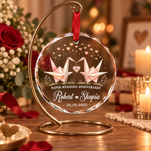 Personalized First Anniversary Ornament, 1st Anniversary Gift, Paper Wedding Anniversary Ornament, 1st Anniversary Gift for Husband Wife cb397735-147e-4dcf-b1c0-3605d1029326-2b3c1eb5-7461-4944-8fbe-d6b931415389.png