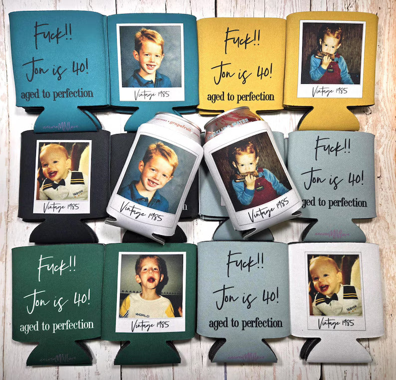 Personalized Birthday Can cooler. Vintage 1986 Photo & Text | Custom Party Favor Beer Sleeve... FRAMEP cb398c6e-a110-47f2-91bb-79fd6a0cfe0d-dfgdgddffffffffffgggggg-3-.jpg