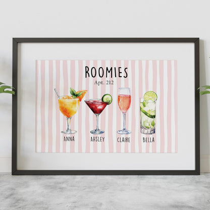 Custom Roommate Drink Print Dorm Room Sign, College Roommate Gift, Roommate Decor Trendy College Apartment Dorm Art, College Apartment Decor cb5040e5-ee47-470c-9773-238353e84185-8.jpg