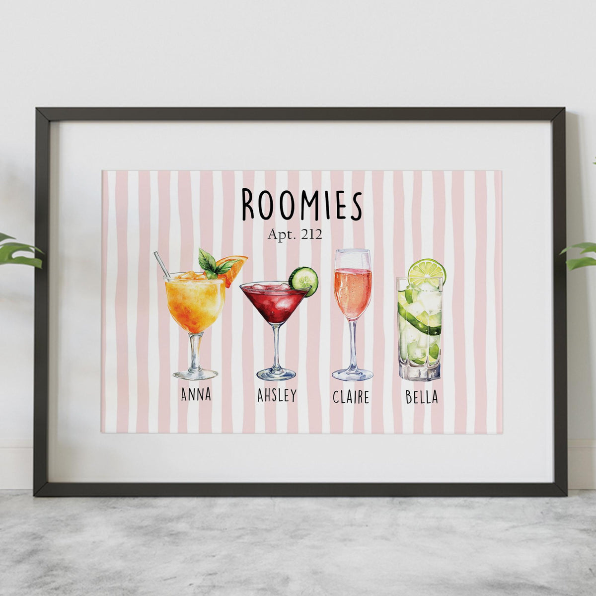 Custom Roommate Drink Print Dorm Room Sign, College Roommate Gift, Roommate Decor Trendy College Apartment Dorm Art, College Apartment Decor cb5040e5-ee47-470c-9773-238353e84185-8.jpg