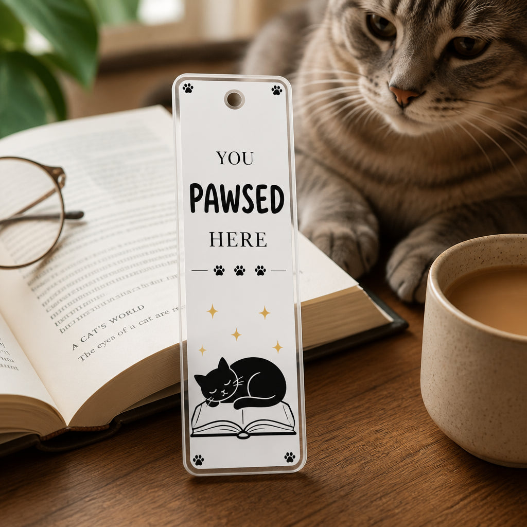 You Pawsed Here Cat Lover Acrylic Bookmark - Acrylic Bookmark cb540869-87ff-4967-9f94-fe13a28c9af8.jpg