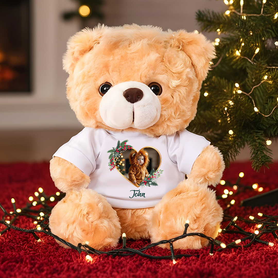 Merry Christmas - Teddy Bear With Personalized Photo Shirt cb61008f-4f23-45e8-8381-38b36888aca1-1.png