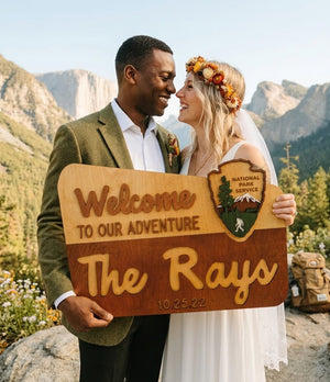 Custom National Park Sign, Wedding Sign, camp wedding, Hiker Gift, Wedding Anniversary, park theme, RV Camping cb6892b5-8f8e-4ae4-a10d-2cc9ebf51b34-dc8d9d9e-6884-442c-94ec-f22e6b78e31f.jfif