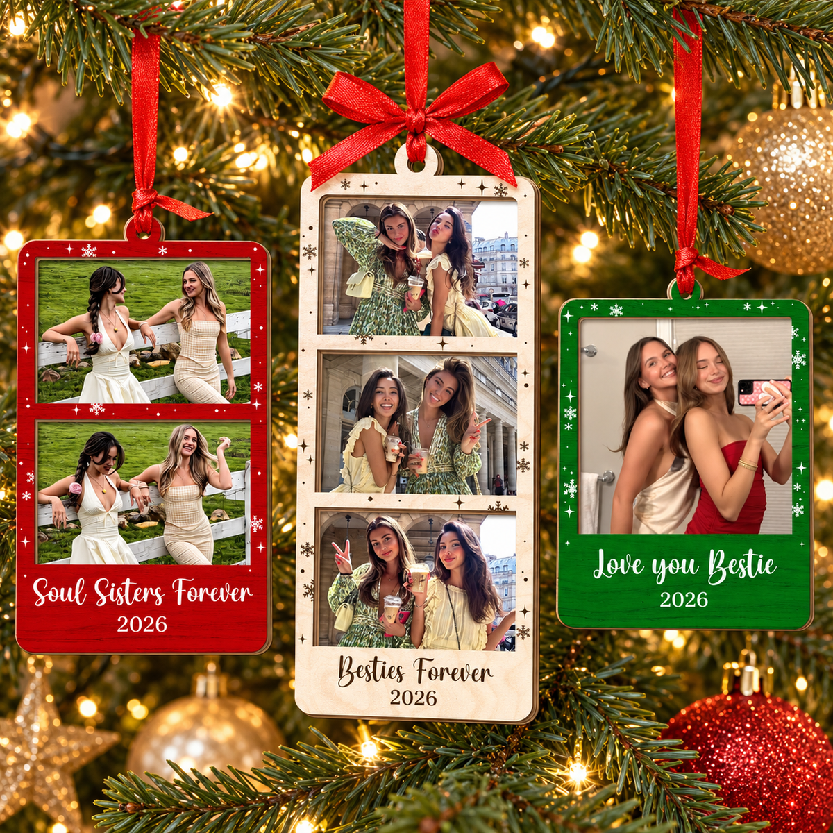 Personalized Photo Strip Ornament, Custom Best Friend Portrait Christmas Gift, Friendship Photo Frame, Besties Ornament, Best Friend Gifts cb695052-fdff-42e5-86f0-29c45c4eacda-banner-3.png