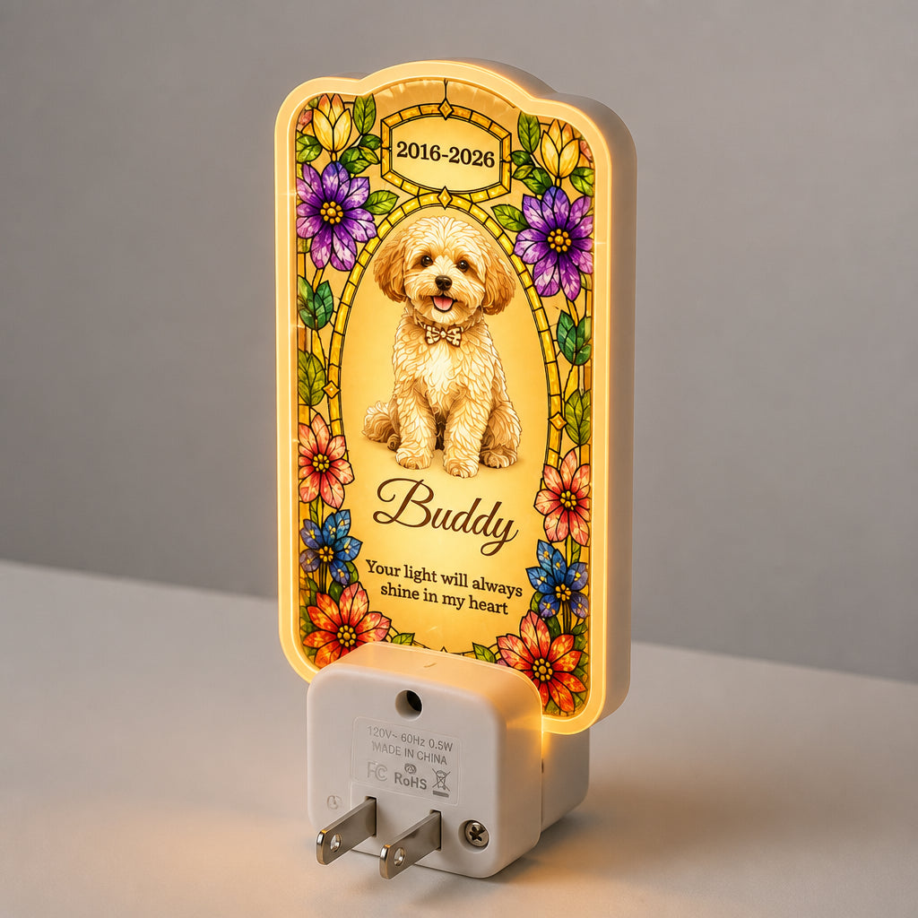 Stained‑Glass Pet Memorial Night Light – Custom Portrait, Name & Years - Personalized Acrylic Night Light cb7dc18a-0a3c-4784-b60f-2c650f2fc279.jpg