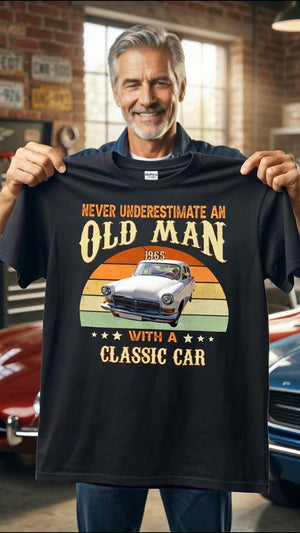 Never Underestimate An Old Man With A Classic Car - Personalized T-shirt cb9392d3-5f78-4f77-a1a3-f0ec663a59e1-6a3c0b03c4cb00eccb001942_1.jpg