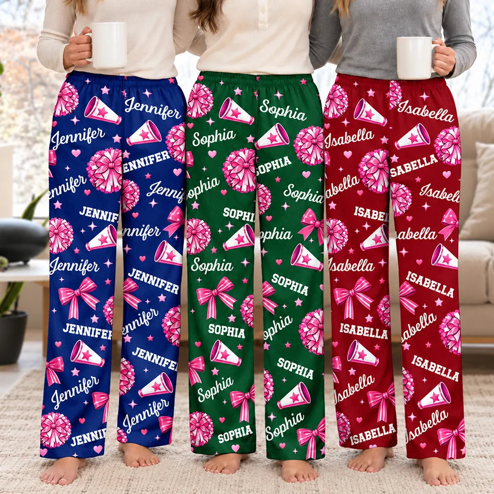 Cheer Gift For Teen Girls - Personalized Name Pink Bow Megaphone Pajama Pants cba342c7-219f-46a6-9e71-ca5f69ff515e-CheerGiftForTeenGirls-PersonalizedNamePinkBowMegaphonePajamaPants-MI416-CLA4073-DEFAULT.jpeg