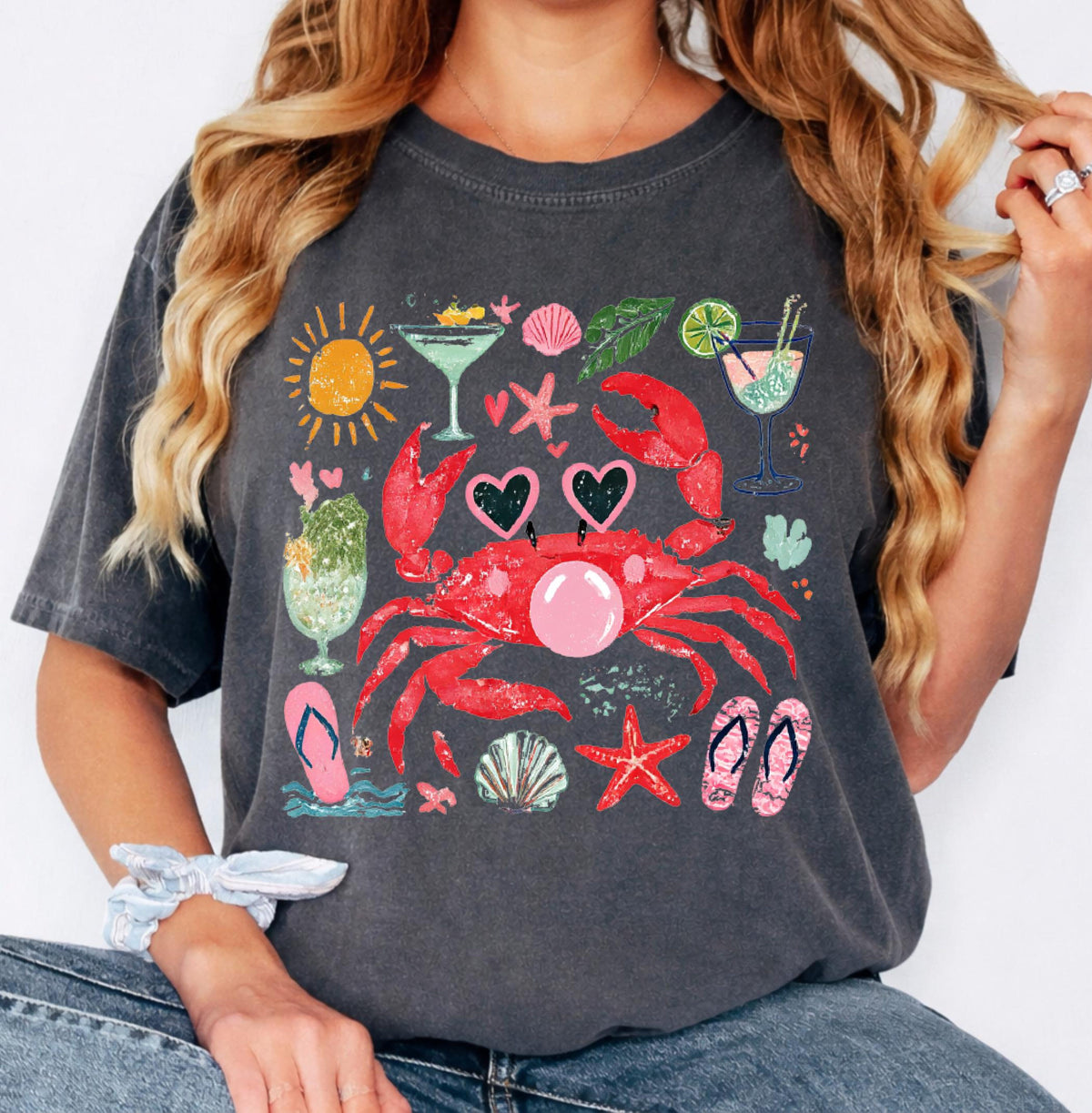 Comfort Colors Funny Crab Shirt, Crab Blowing Bubble Graphic Tee, Beach Vibes Nautical T-shirt, Summer Vacation Gift cbc4cd11-109a-4718-ad44-4b4b885ce060-7.jpg