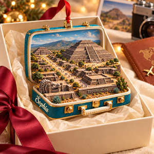 Personalized 3D Teotihuacan Suitcase Christmas Ornament – Mexico Travel Souvenir & Gift for Mexico Lovers cbcdbed1-3df2-437a-a4c0-efd9acd9b24a-Teotihuac-n-suitcase-ornament-in-ivory-gift-box-3.png