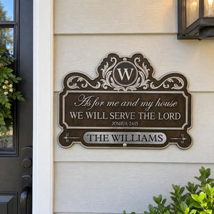 Personalized Christian Family Metal Sign, We’ll Serve the Lord Door Sign, Custom Religious Home Decor, Christian Housewarming Gift cbdc9220-68b7-47de-9585-685a55c854c2-bn1.jpg