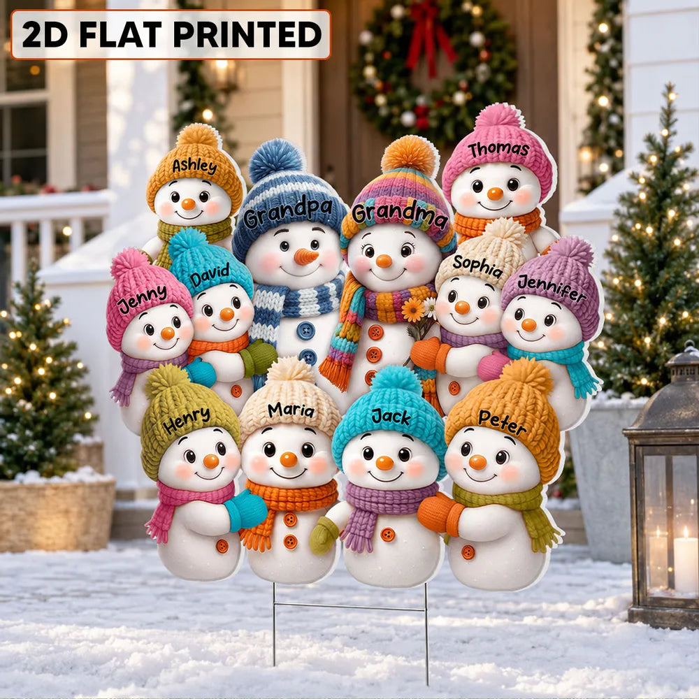 Christmas Snowman Grandpa Grandma Grandparents Grandkids - Personalized Yard Sign - Christmas Decor For Grandparents cbe2e33b-d393-4a7f-aded-bd6c1eeb1b81-2.webp