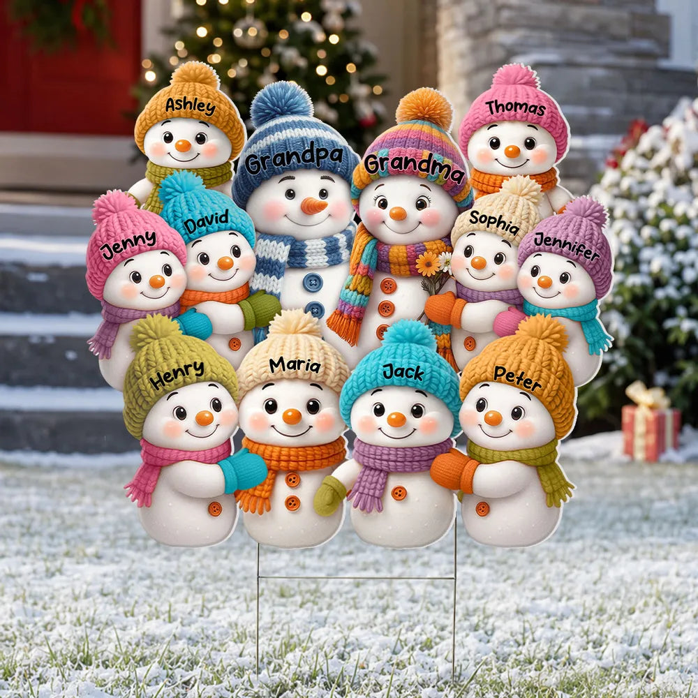 Christmas Snowman Grandpa Grandma Grandparents Grandkids - Personalized Yard Sign - Christmas Decor For Grandparents cbe8c5c1-87d4-448c-9274-fa2bf16b8e69-1.webp