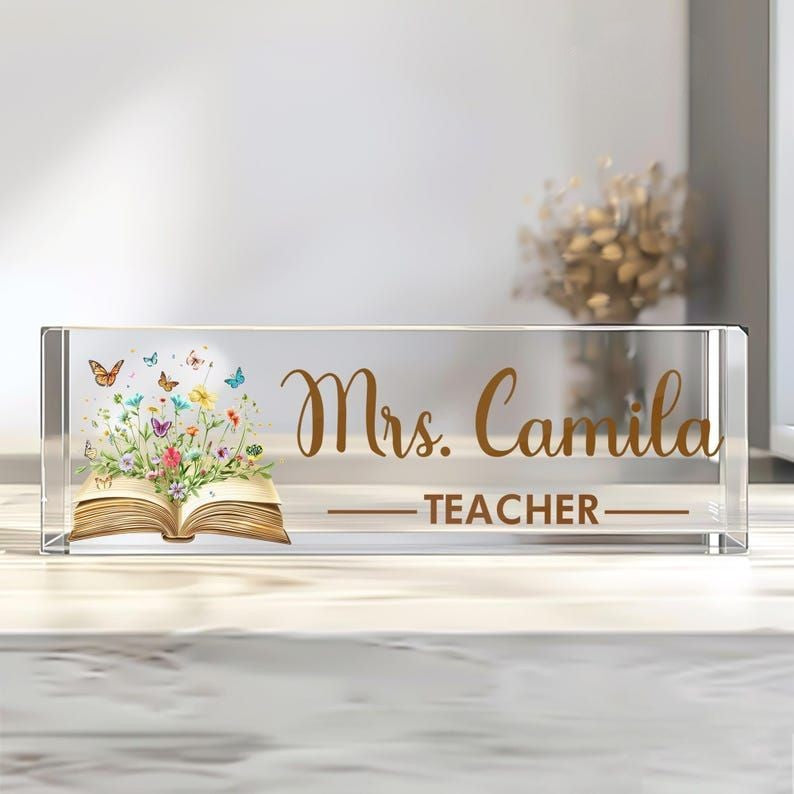 Personalized Name Plate for Teacher, Custom Teacher Desk Name Plate, Teacher Name Plate, Custom Name Teacher Gift, Gift for Teacher