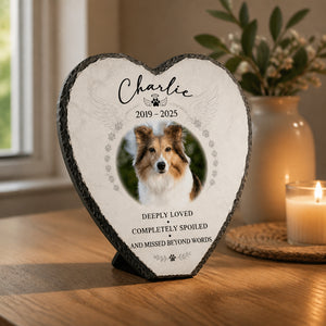 Pet Memorial Slate Heart with Photo – Deeply Loved, Missed Beyond Words - Personalized Slate Memorial Stone cbfd419c-d880-4a1b-b05e-66f4d0e637e2.jpg