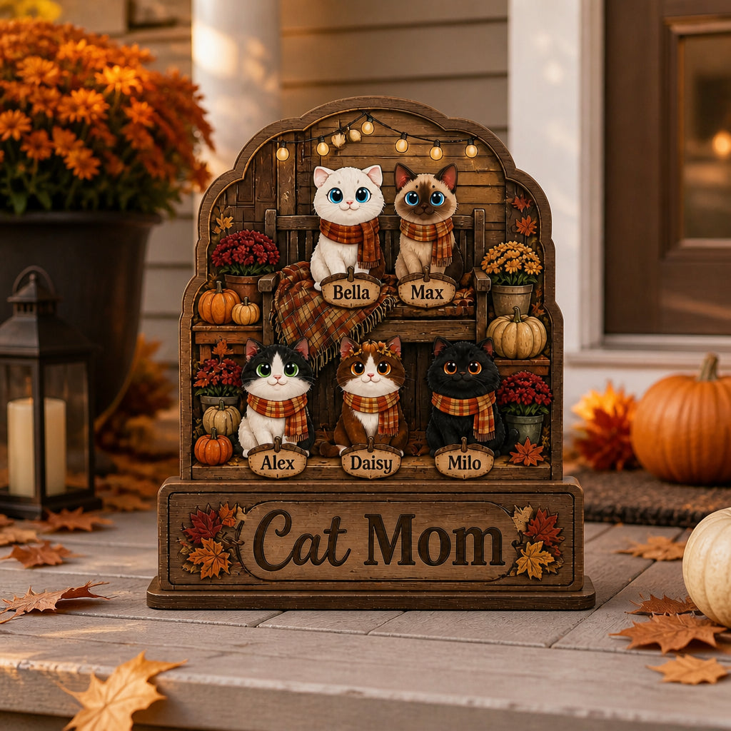 Cat Mom Fall Porch Personalized Pet Portrait Standing Sign - Personalized Wooden custom shape Standing 2 layer (5mm) cc1f6dbe-f9da-47f2-88ec-e51eeab917f2.jpg