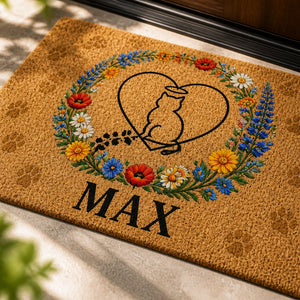 Personalized Cat Memorial Wildflower Doormat - Personalized Doormat cc414239-7f8b-44e9-bde5-8eba153acf2f.jpg