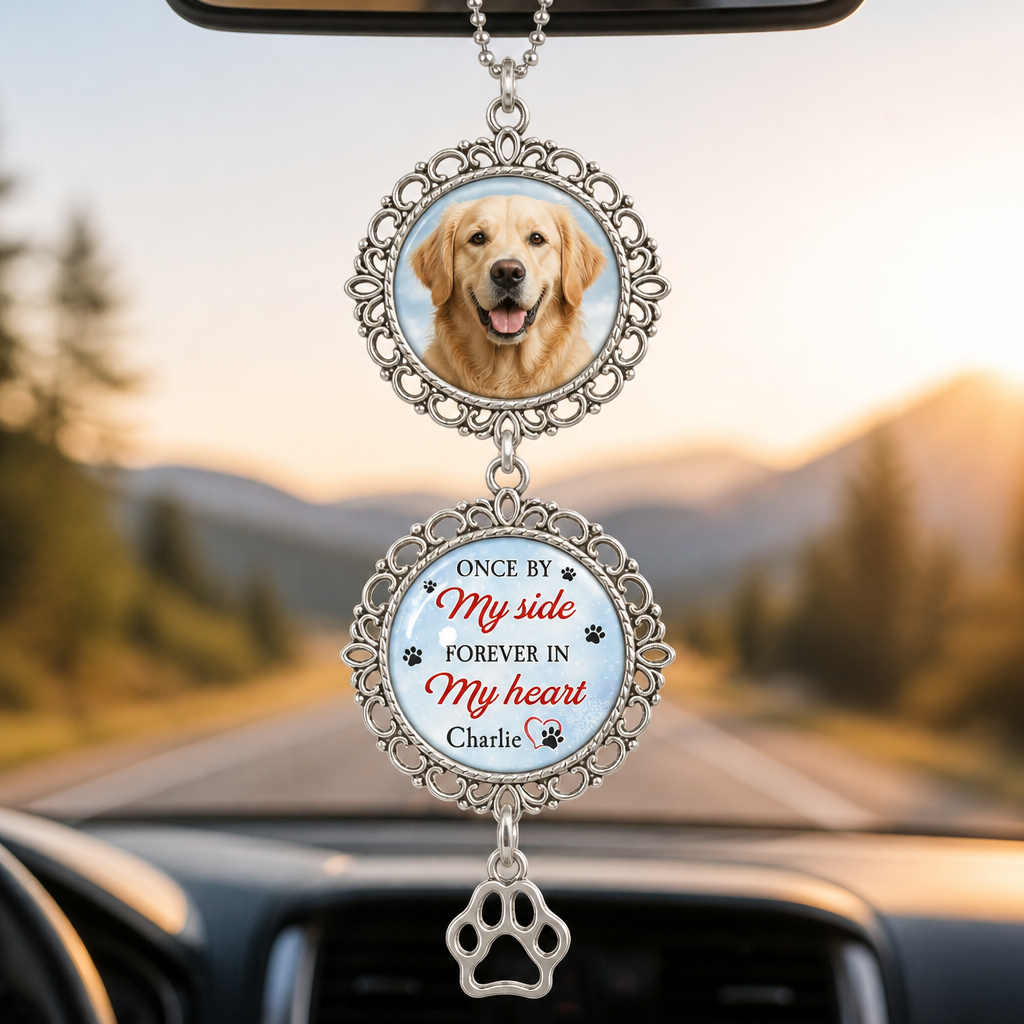 Pet Memorial Suncatcher – Once By My Side, Forever In My Heart (Photo + Name) - Personalized 1 Layered Suncatcher with Charm cc4528a3-3974-4094-8f25-69b2ed434c73.png