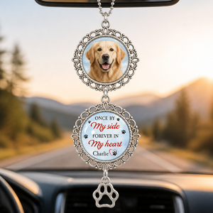 Pet Memorial Suncatcher – Once By My Side, Forever In My Heart (Photo + Name) - Personalized 1 Layered Suncatcher with Charm cc4528a3-3974-4094-8f25-69b2ed434c73.png