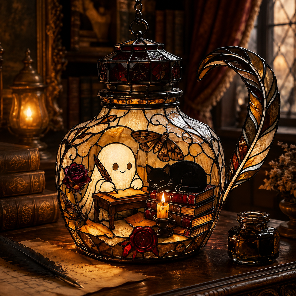Spooky Ghost & Cat Stained Glass Halloween Lamp, Unique Gothic Decor, Faux Suncatcher Night Light, Witchy Room Art cc57028b-b375-4339-bb68-17ad31db5474-2227aebb-d2b3-4396-bb2f-ade9ef1805ab.png